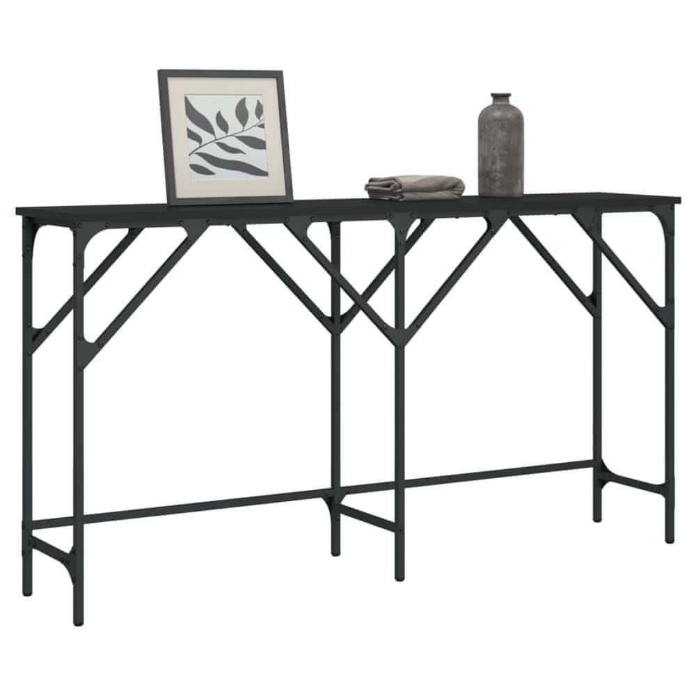 Vidaxl Konzolový stolík čierny 140x29x75 cm kompozitné drevo